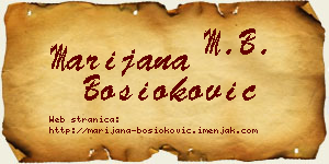 Marijana Bosioković vizit kartica